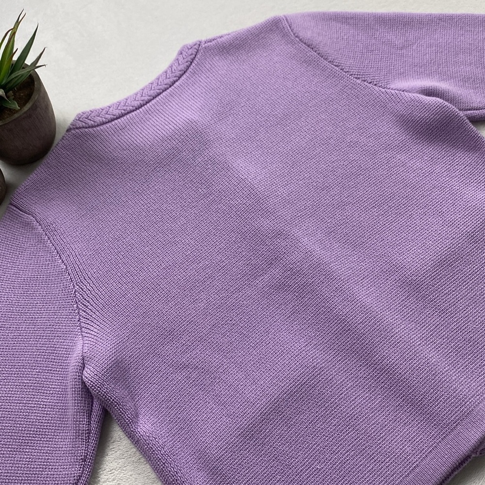 J. Crew Factory Knit Button Front Long Sleeve Sweater Cardigan (Lavender) - Picture 4 of 16
